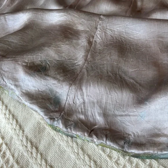 Original 1930s Chinese Silk Brocade House Coat Robe Dress Floral Frog Closures - Picture 17 of 17